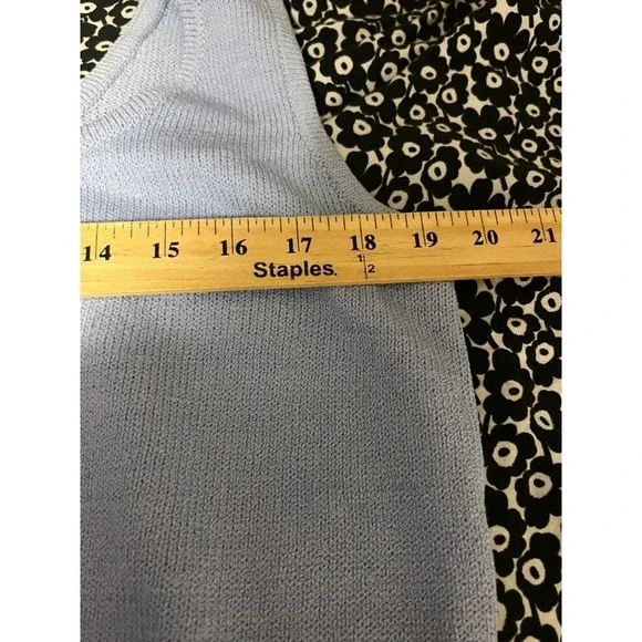 Vintage St. John Blue Sleeveless Blouse Size Large - Picture 5 of 5